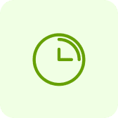 Green clock symbol with rounded corners