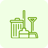 Green cleaning supplies illustration